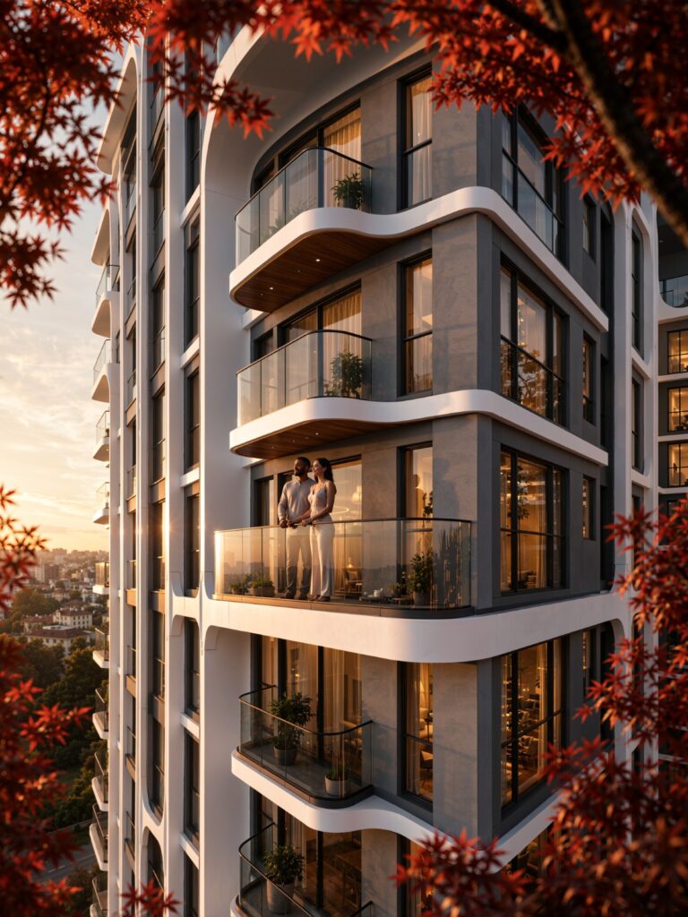 05 Himalaya Halo – Residential facade detail (architectural render)