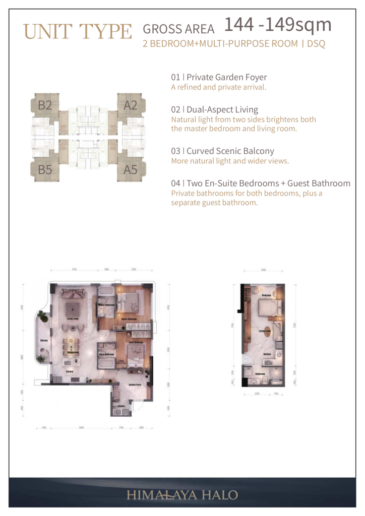 Himalaya Halo – 2 Bedroom DSQ 144-149 sqm – Official Floor Plan