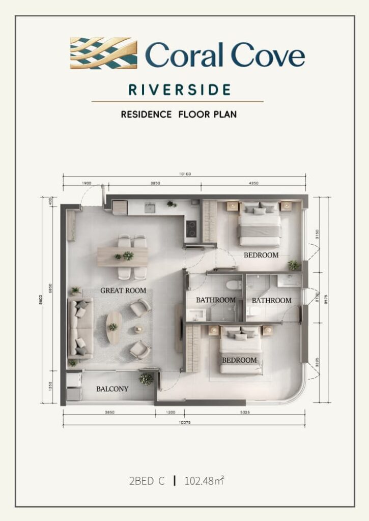 Plan 06 Coral Cove Riverside – Supplied Floor Plan – 2BED C – 102.48 sqm