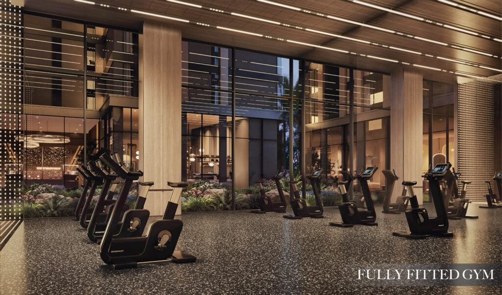 The Moment Residences architectural render: equipped gym